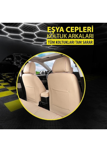Oniks Bej Toyota Corolla Uyumlu Oto Koltuk Kılıfı