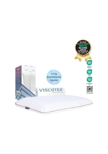 Visco Ortopedik Sensitive Baby Çocuk Yastığı 66 x 33 x 6 CM Beyaz