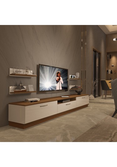 Decoraktiv Trendstyle 270r Slm Tv Ünitesi Tv Sehpası Ceviz - Beyaz