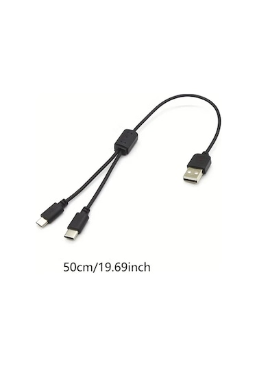 Chuangyinshop 2 Adet Type C Micro Usb Hızlı Şarj Ve Veri Kablosu Siyah Yüksek Hız Dayanıklı