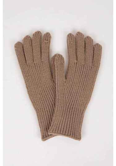 DeFacto 	Kadın Fonksiyonel Triko Eldiven C6839AX24WNBN62 Kahve