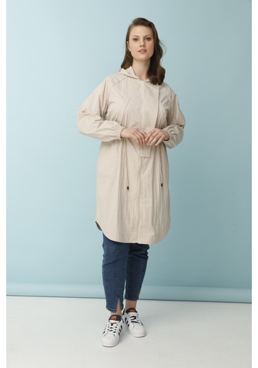 Bel Bağcıklı Trençkot - Taş