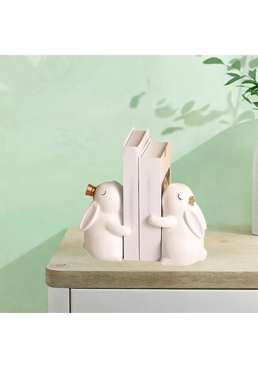 Suntek 2 Adet Reçine Tavşan Heykelcik Heykeli Süslemeleri 11cmx12cmx15cm