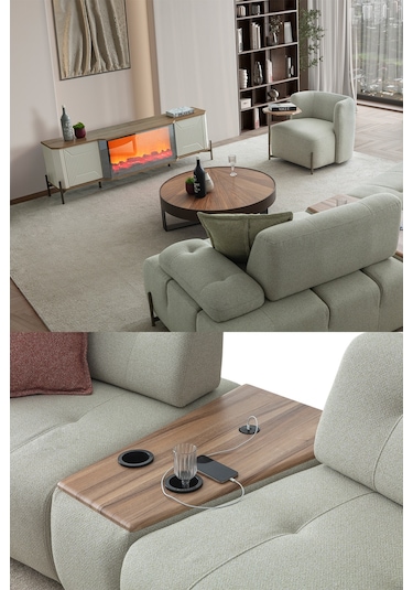 Lima Koltuk Takımı 3+1+piyon Yeşil Çok Renkli