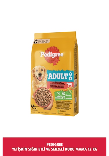 Pedigree Biftekli ve Kümes Hayvanlı Yetişkin Köpek Maması 12 KG