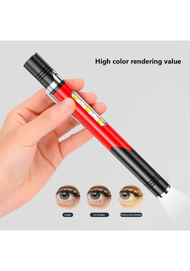 Sones B35 Xpg+led Mini Kalem Işığı Üç Işık Kaynağı Kullanışlı El Fenerleri Gri