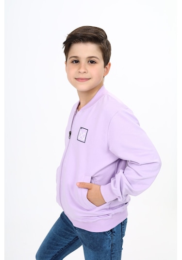 Toontoy Erkek Çocuk Baskılı Hırka Lila