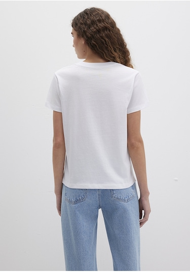Mavi - Mavi Baskılı Beyaz Tişört 1612242-620 Beyaz