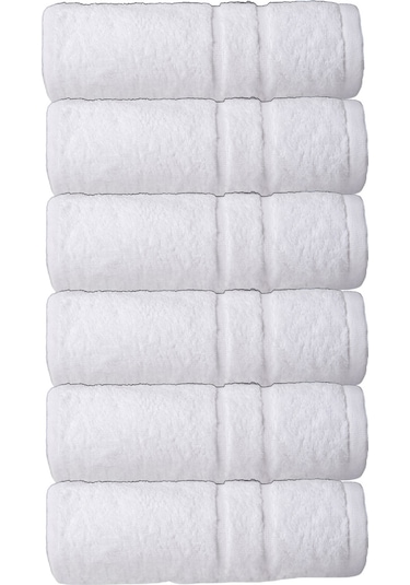 Otel, El, Yüz, Baş Havlusu 50x100 Cm 6'lı Set Pamuklu Ekru