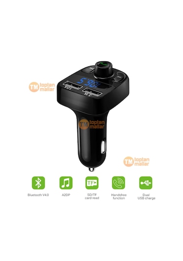 Carx8 Fm Transmitter Bluetooth Araç Kiti 4.0 Micro Sd Usb  Şarj