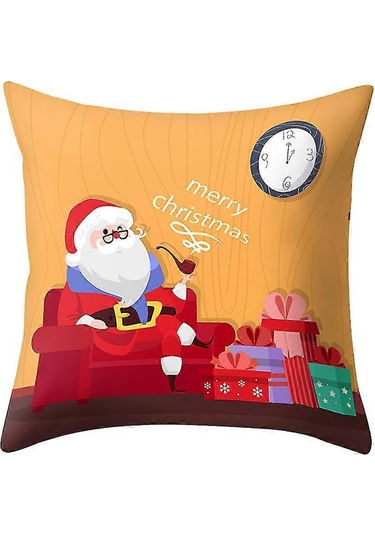 Noel Yastık Kılıfı Noel Dekorasyonu İç Mekan Atmosferi Y0004 Diğer