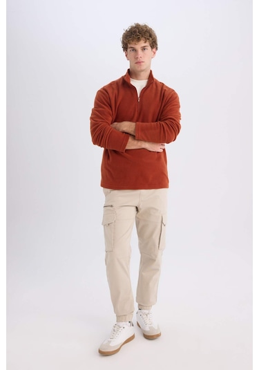 DeFacto Turuncu Tüylenme Yapmayan Soğuk Geçirmez Regular Fit Dik Yaka Fermuarlı Polar Sweatshirt Y3996AZNSOG578 DeFacto Turuncu Tüylenme Yapmayan Soğuk Geçirmez Regular Fit Dik Yaka Fermuarlı Polar Sweatshirt Y3996AZNSOG578
