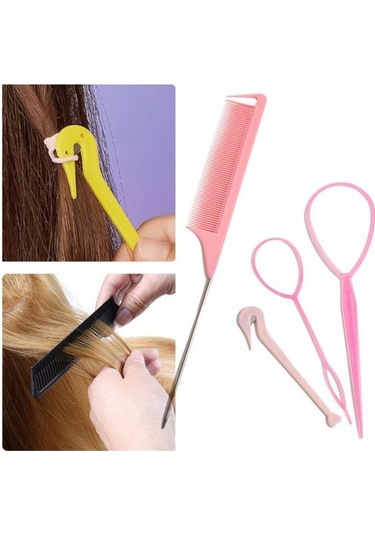 1 Takım Saç Örgü Aracı Katı Klipler Tarak Saç Disk Çizilmez Çekme Pimleri Kadın İçin Set