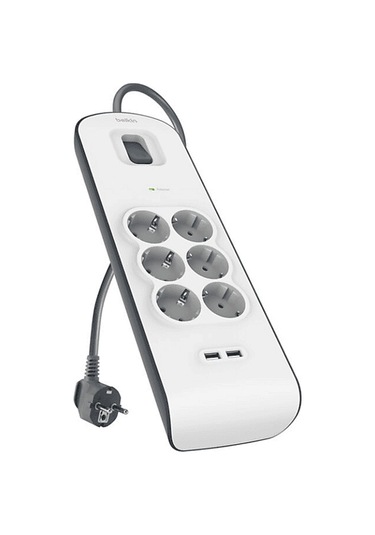 Belkın Bsv604 2 Metre 6'lı Usb-a Akım Korumalı Priz Beyaz