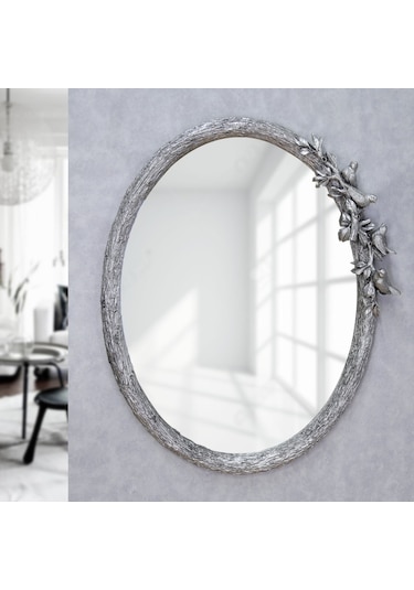 Kuş Figürlü Ayna Gümüş