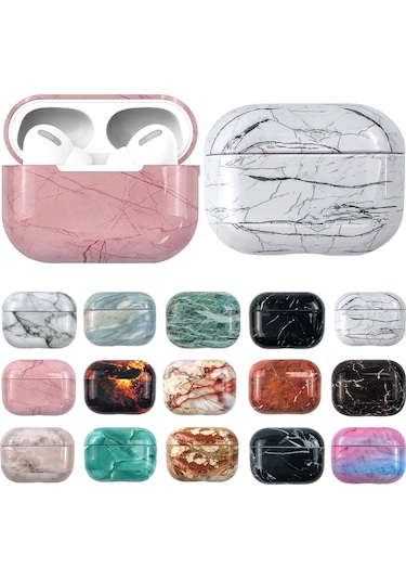 Airpods Uyumlu Pro 3 Mermer Su Sticker Kablosuz Kulaklık Koruyucu Kılıf Beyaz Kırmızı