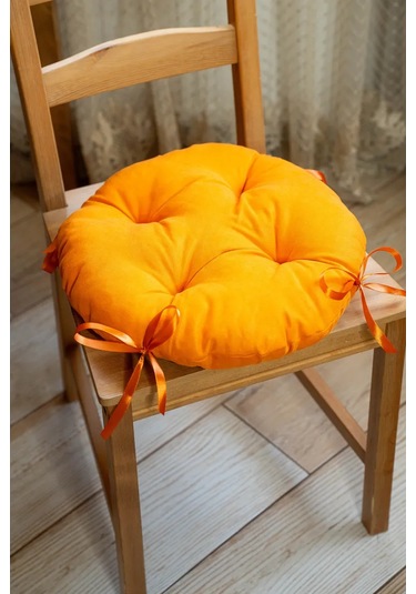 Slavıca Sandalye İçin Yuvarlak Yıkama Bandı İle 40x40 Cm Yastık 244823220 Turuncu