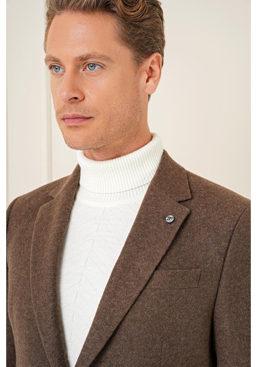 C 689 Slim Fit Kahve Spor Ceket Kahverengi
