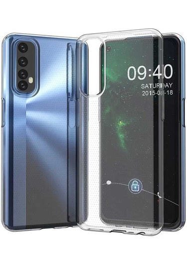 Realme 7 Kılıf Zore Süper Silikon Kapak Renksiz