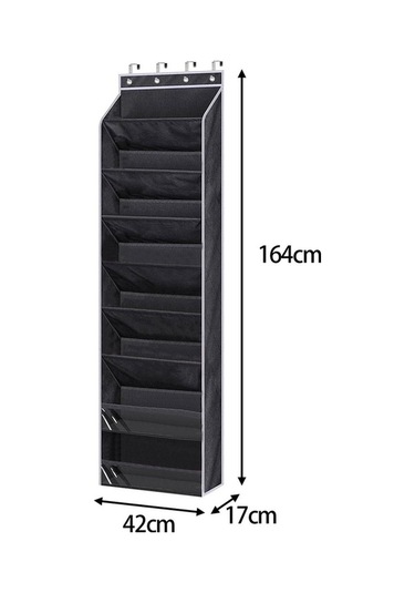 Suntek Kapının Üzerinde Ayakkabı Düzenleyici Büyük Derin Siyah