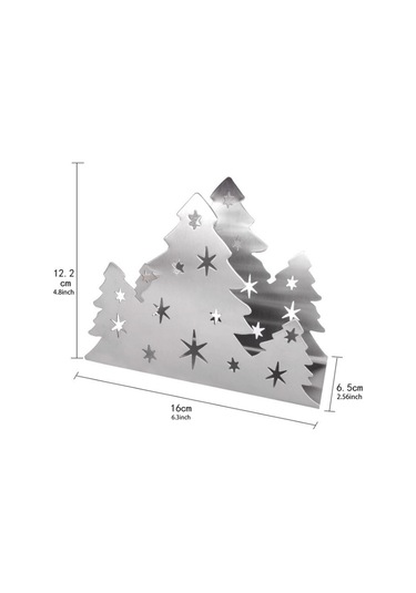 Homyl Mutfak Restoran Otel Için Yılbaşı Peçete Tutucu Gümüş