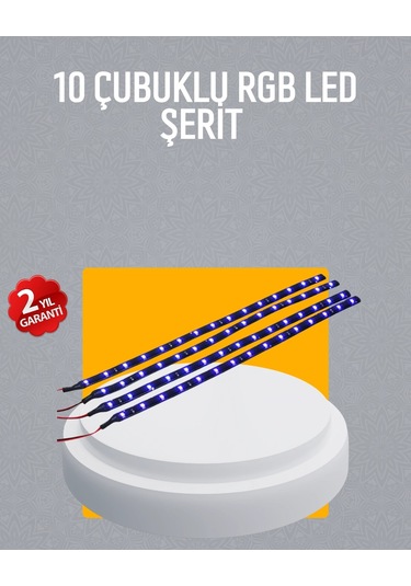 Led Yağmur Işığı Seti 10 Adet Meteor Çubuk Aydınlatma Çok Renkli