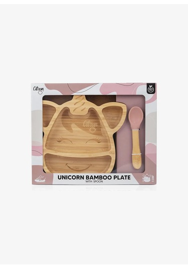 Citron Bölmeli Organik Bambu Çocuk Yemek Takımı - Unicorn 1073551