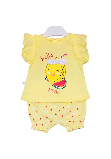 S-Mall Caramell Bebek Takımı - 2 Li - Tkk7045 - Fresh - Sarı Beyaz
