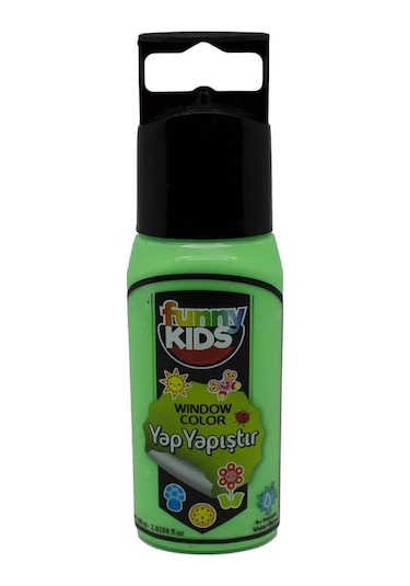 Rich Funny Kids Yap Yapıştır Cam Boyası 60cc 7526 Neon Yeşil