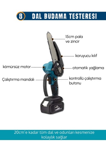 Chelikbei EEA388 Akülü 9'lu Set