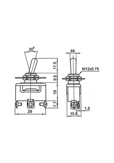 Toggle Switch 1-0-2 Metal Anahtar 3 Pin 12v-220v