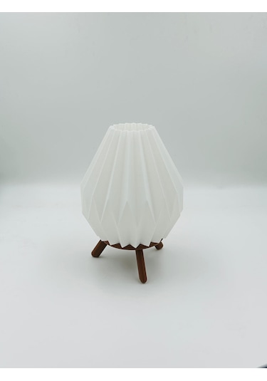 Damla Tasarım 3d Baskı Dekoratif Masa Lambası Pilli Mum Işıklı Gece Lambası Beyaz