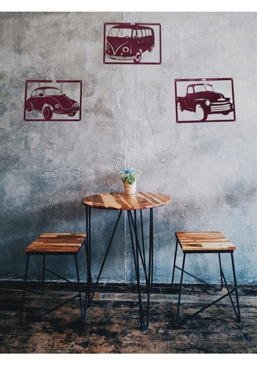 Minibüs Kamyonet Voswos 3'lü Klasik Lazer Kesim Metal Tablo