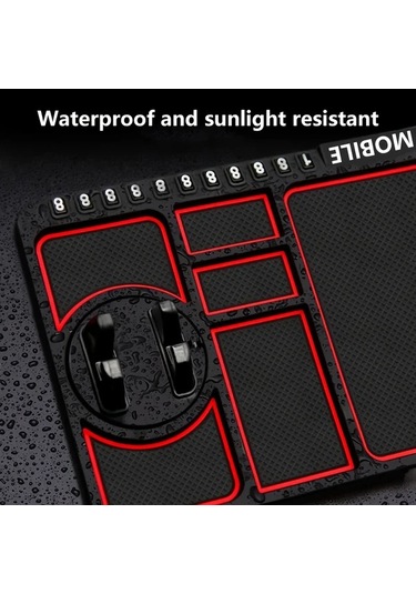 Dream011 Siyah Çok Amaçlı Araç Kaymaz Paspas & Telefon Tutucu - Evrensel Dayanıklı