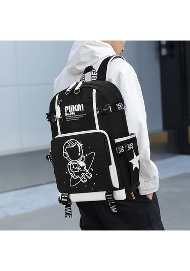 Xindoker Erkek Öğrencilere Özel Üniversite-ilkokul Sırt Çantası, Hafif, Dayanıklı, Spor/seyahat İçin, Büyük Boy, Siyah-beyaz Uzay Desenli Çok Renkli