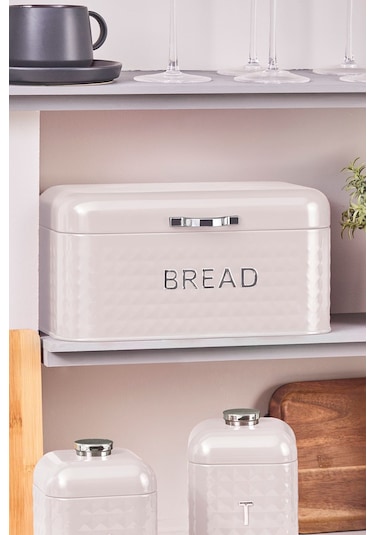 Karaca Elmas Ekmek Kutusu Saklama Kabı Hediyeli Krem