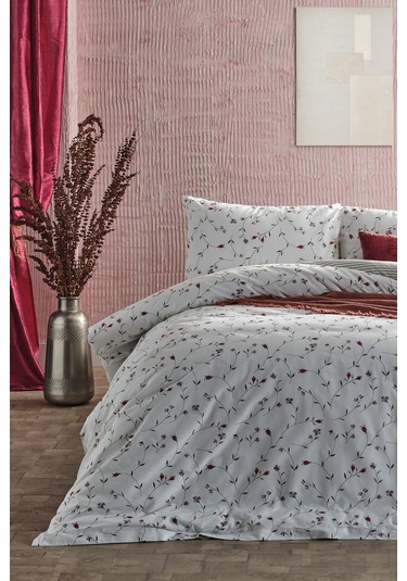 Ranforce Elegan Tek King Size Nevresim Takımı - Beyaz