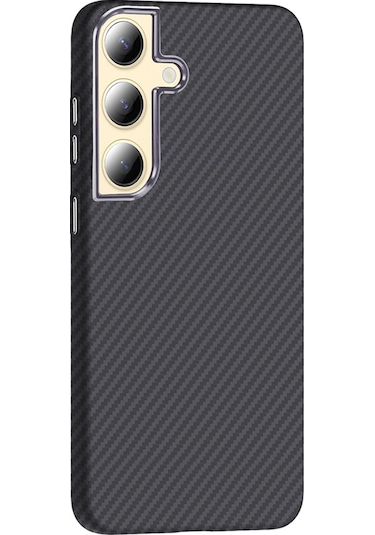 Mobilefix Galaxy Uyumlu S24 Kılıf M-safe Şarj Özellikli Karbon Fiber Görünümlü Gros Kapak - D Desert Titanyum