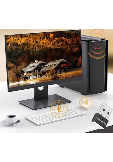 Dual Mod Usb Bluetooth Adaptörü Kablosuz 5.3 Çift Modlu Bt Adaptör Siyah