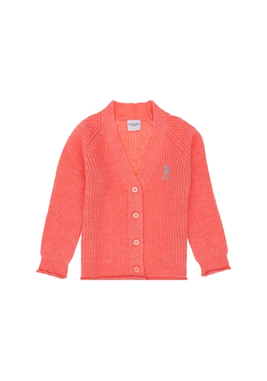 U.s. Polo Assn. Kız Çocuk Nar Çiçeği Hırka Triko 50297178-vr239 Nar Nar Çiceği