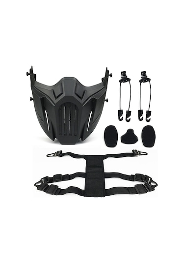 Suofeng Savaş Oyunları İçin Hafif Tpr Malzeme Yüz Maskesi - Toz Ve Rüzgar Koruma, Unisex Tasarım, Siyah Tek Beden Çok Renkli