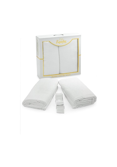 Lüks Bambu Hac Umre Kemerli İhram Seti Beyaz