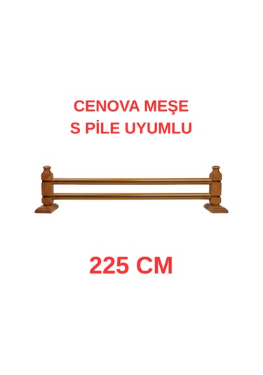 Cenova S Pile Ve Perde Düğmesi Uyumlu Çetray Çift Raylı Modern Ahşap Rustik Meşe 225 Cm Meşe