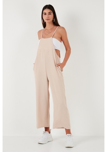 Lela Relaxed Fit Ayarlanabilir Ip Askılı Bahçıvan Bayan Tulum 66970192S4 Taş