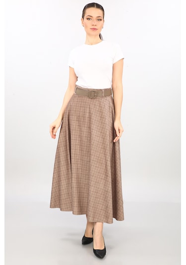 Soralline Kadın Etek Kışlık Fantazi Kumaş 779 Bej