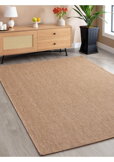 Saraz Halı Srz-0604 Jüt Tabanlı Hasır Dokuma Örme Bohem Antialerjik Halı Kilim Hasır Renk