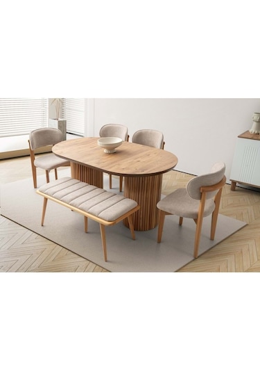 Ahşap Bukle Deco Bench Ahşap