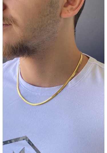 Zümrüt Sarraf 14 Ayar Altın Erkek Balık Sırtı Zincir Kolye