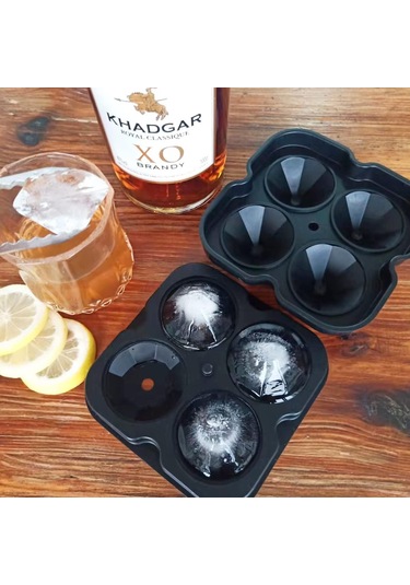 Tahtakale Toptancı Silikon Elmas Buz Kalıbı 4 Lü Çok Renkli