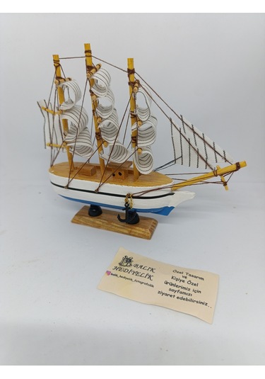 Yelkenli Ahşap Gemi-dekoratif-17 Cm
